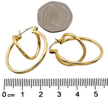 9ct Gold (Hollow) 2.2g Hoop Earrings